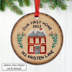 Personalized Wood Our First Home Ornament Christmas Gift