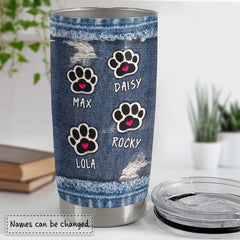 Personalized World's Best Dog Mom Tumbler Jean Style For Lover Animal