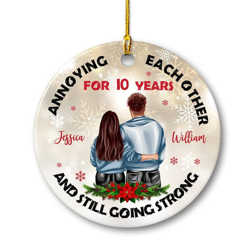 Personalized Young Couple Ornament Annoying Each Other