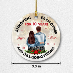 Personalized Young Couple Ornament Annoying Each Other